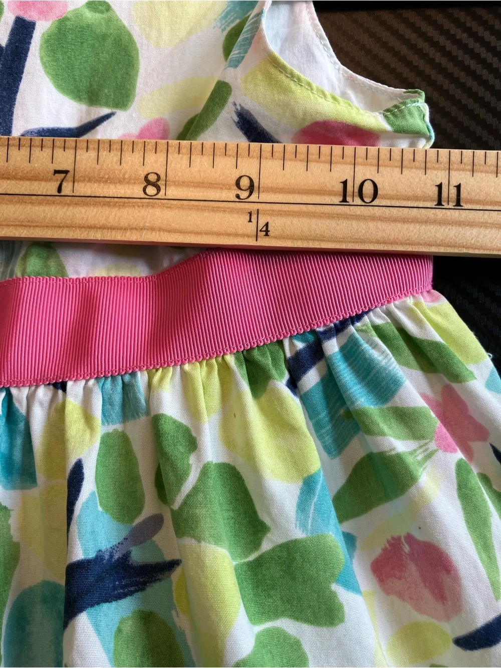 Gymboree Floral Print Sleeveless Girl’s Dress in Green, Pink & Navy